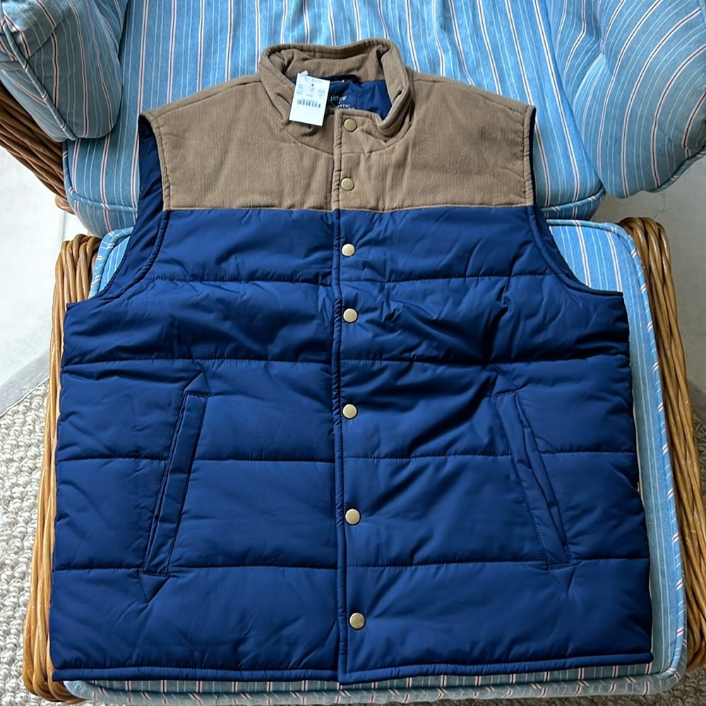 Men’s puff vest corduroy NWT